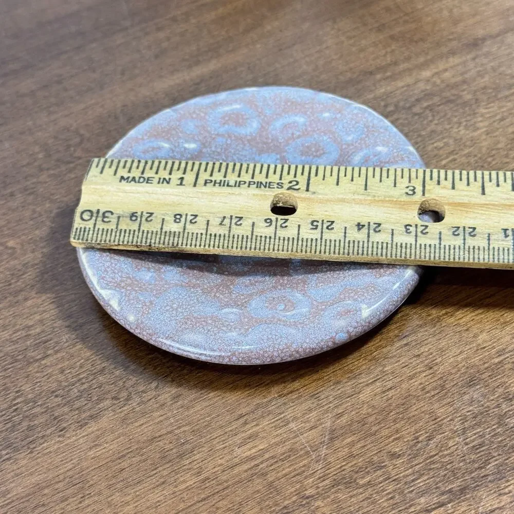 Studio Art Pottery Small Plate Butter Pat Spoon Teabag Rest 3